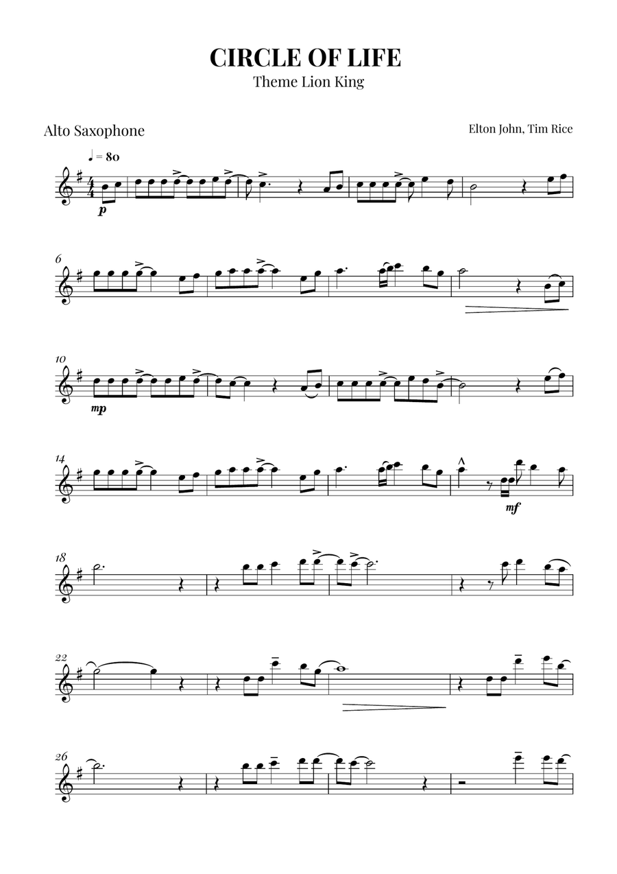 Circle Of Life Woodwind Trio scores gallery preview page 5
