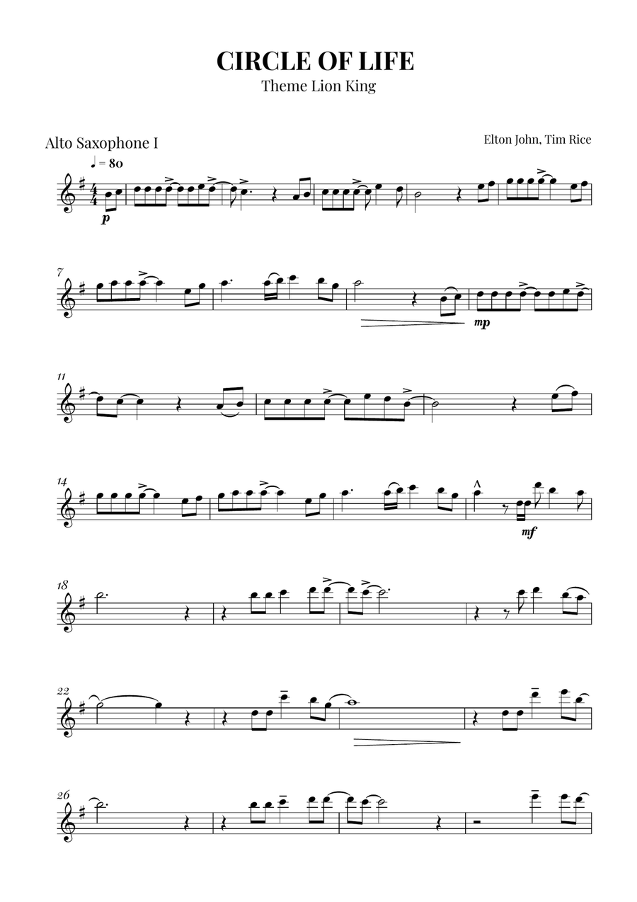 Circle Of Life Woodwind Trio scores gallery preview page 5