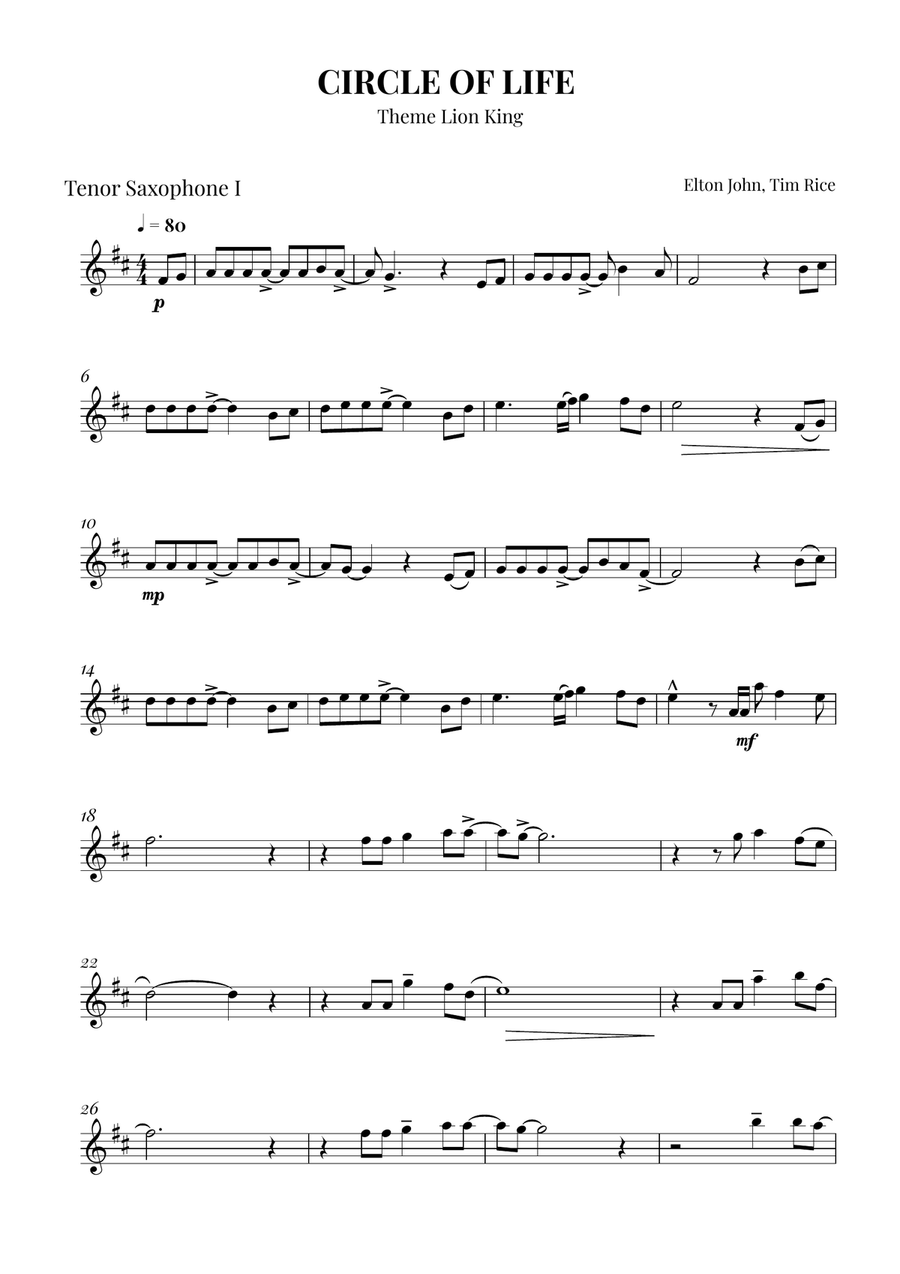 Circle Of Life Woodwind Trio scores gallery preview page 5