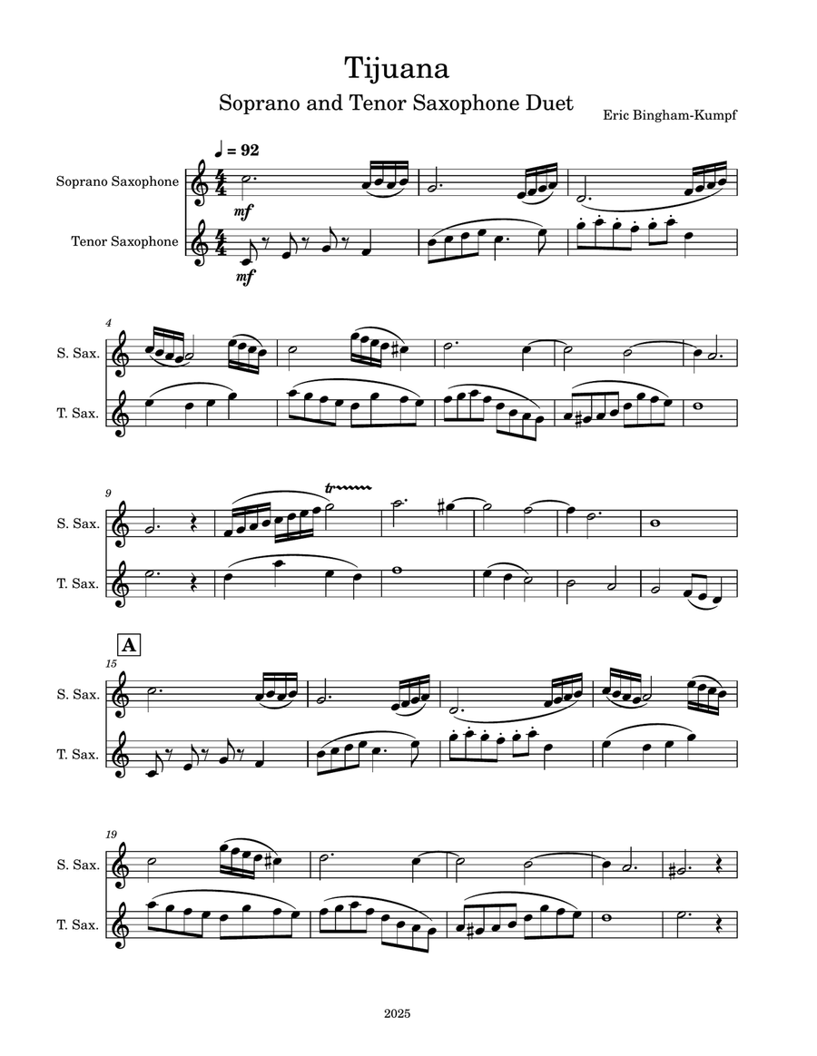 Tijuana Tijuana Woodwind Duet scores gallery preview page 1