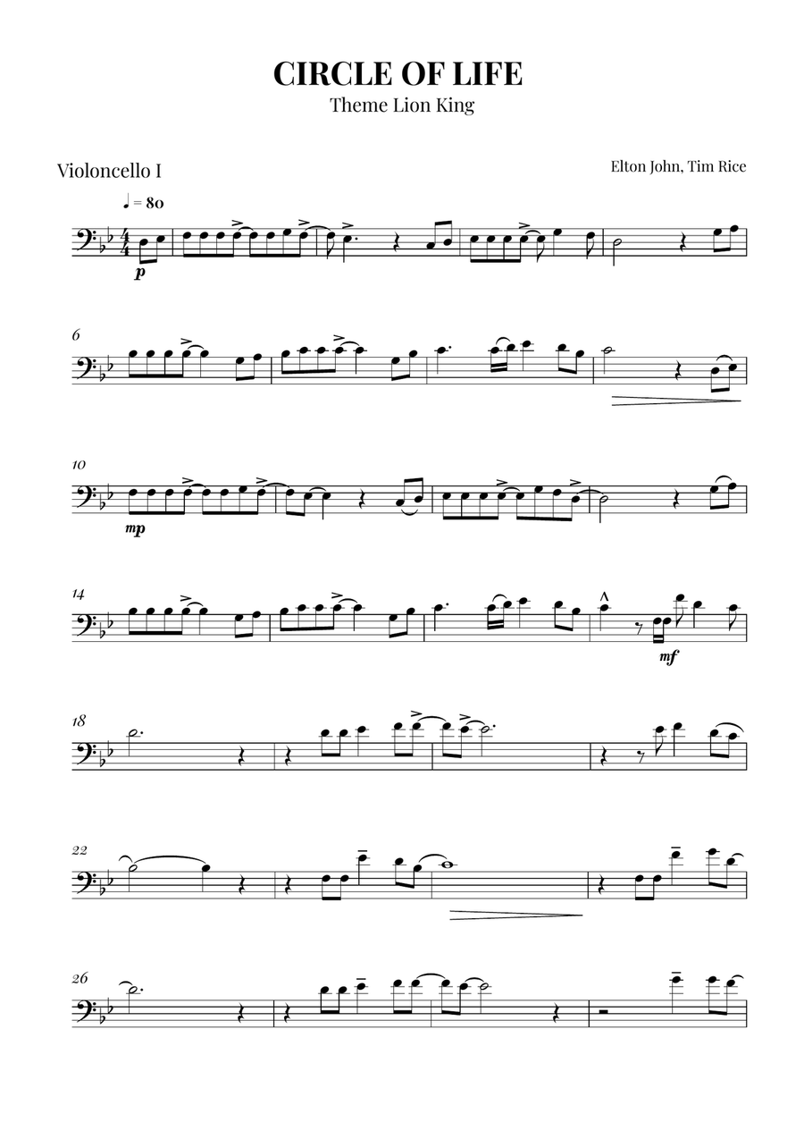 Circle Of Life Circle Of Life String Trio scores gallery preview page 5