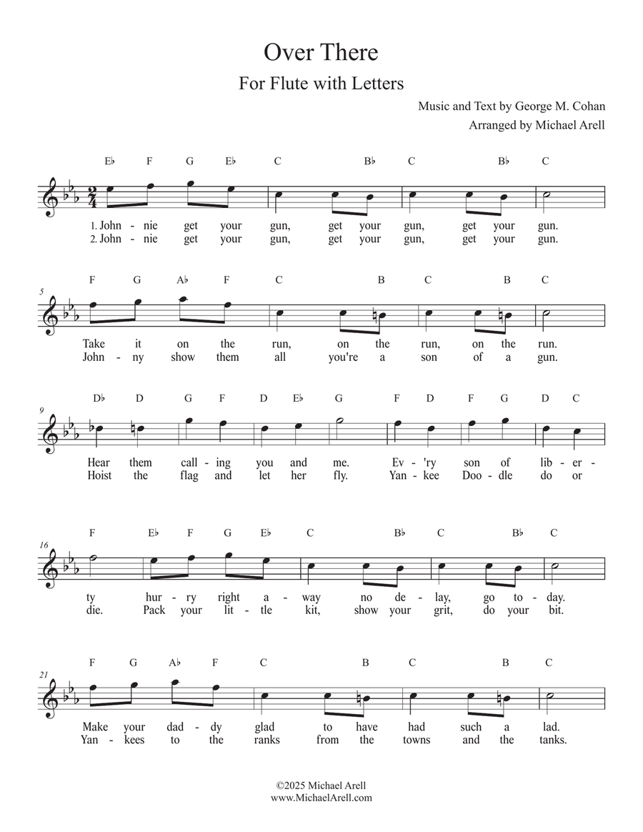 Over There for Flute Over There for Flute Piccolo scores gallery preview page 1