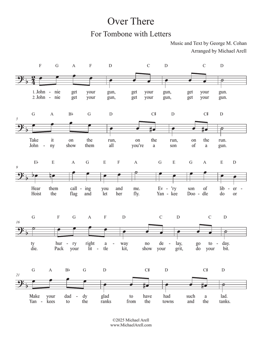 Over There for Trombone Over There for Trombone Bass Trombone scores gallery preview page 1