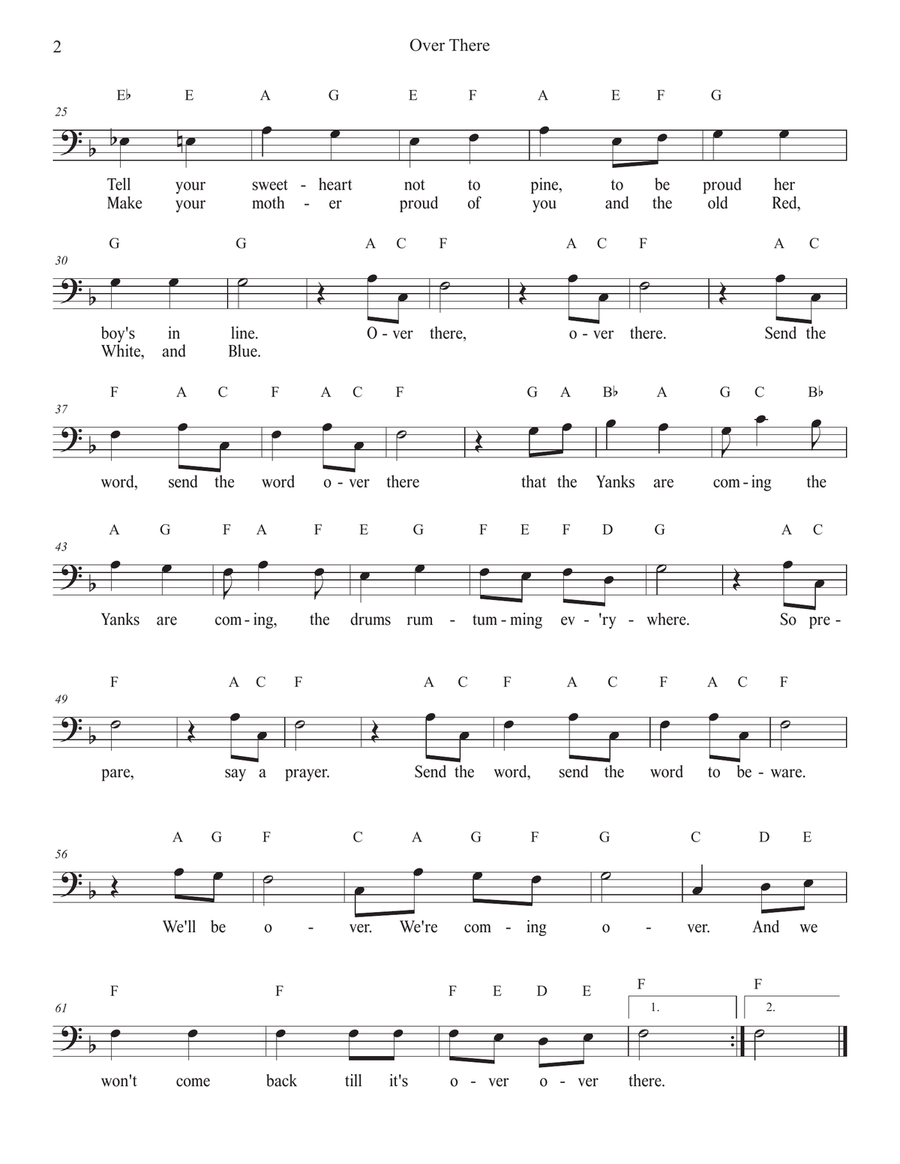 Over There for Trombone Over There for Trombone Bass Trombone scores gallery preview page 2