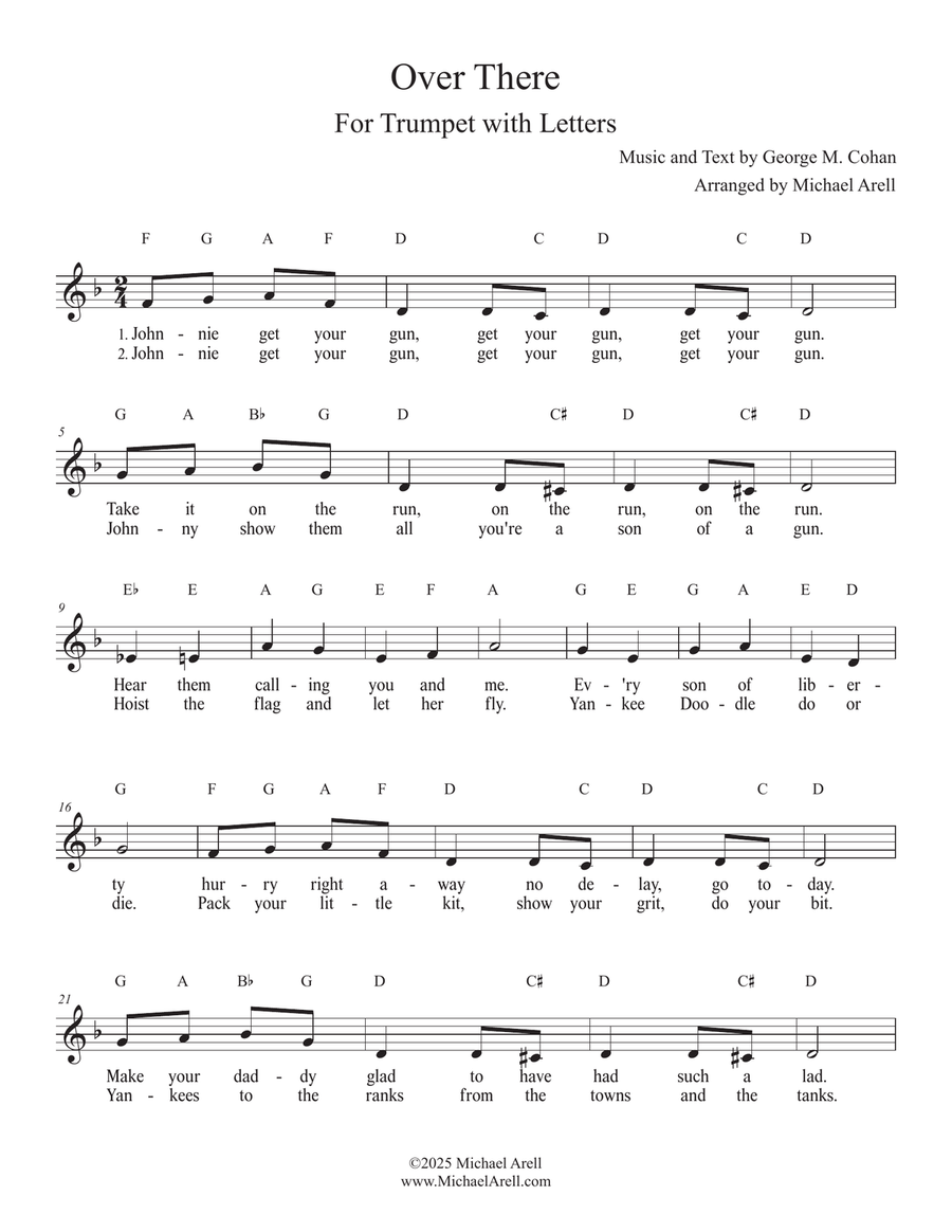 Over There for Trumpet Over There for Trumpet C Trumpet scores gallery preview page 1