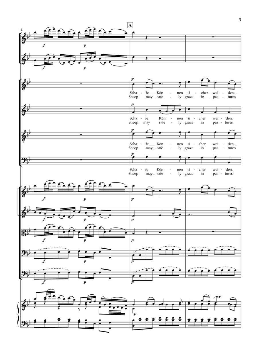 Sheep May Safely Graze (Aria Da Capo from Cantata No.208 (No 9) - BWV 208 for Choir and Orchestra Chamber Orchestra scores gallery preview page 4