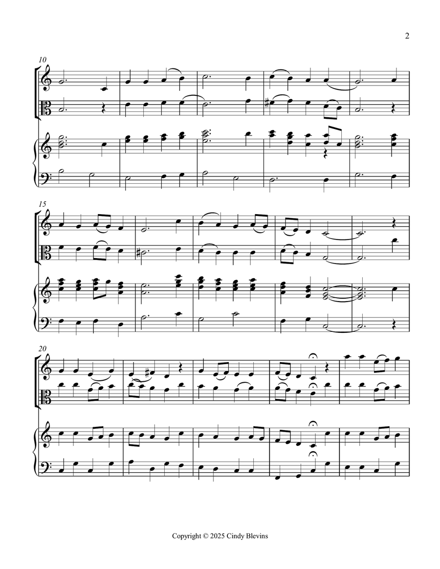 A Mighty Fortress Is Our God, for Violin, Viola, Cello and Harp String Duet scores gallery preview page 3