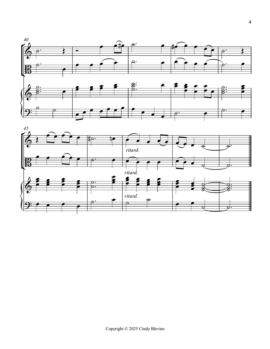 A Mighty Fortress Is Our God, for Violin, Viola, Cello and Harp String Duet scores gallery preview page 5