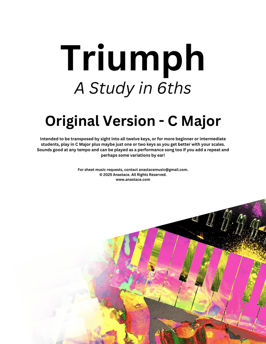 Triumph: A Study in 6ths (Epic Piano Warmup and Transposition Challenge) Piano Method scores gallery preview page 1