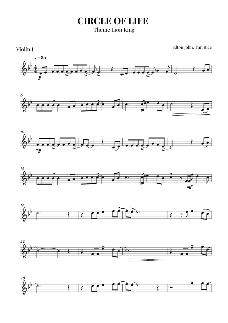 Circle Of Life Circle Of Life String Trio scores gallery preview page 5