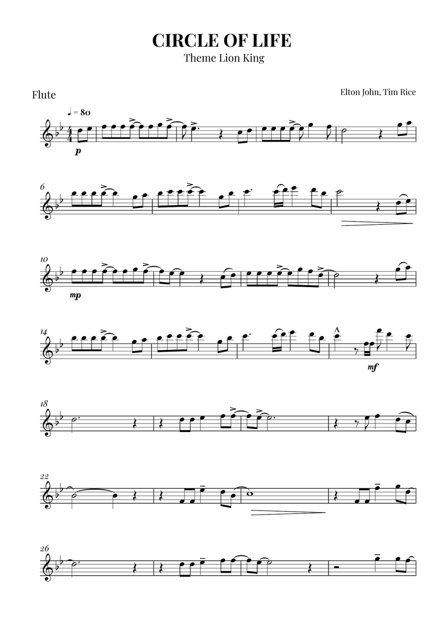 Circle Of Life Woodwind Trio scores gallery preview page 5