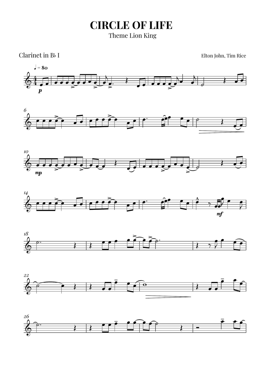 Circle Of Life Circle Of Life Woodwind Quartet scores gallery preview page 5