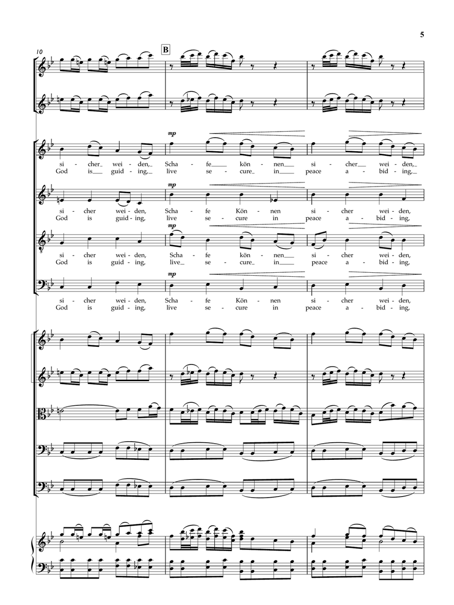 Schafe können sicher weiden (Sheep May Safely Graze) for SATB Choir and Chamber Orchestra 4-Part scores gallery preview page 6