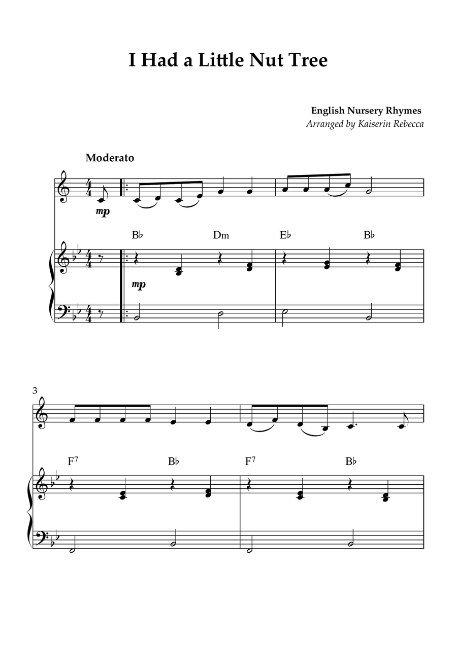 I Had a Little Nut Tree I Had a Little Nut Tree B-Flat Trumpet scores gallery preview page 1