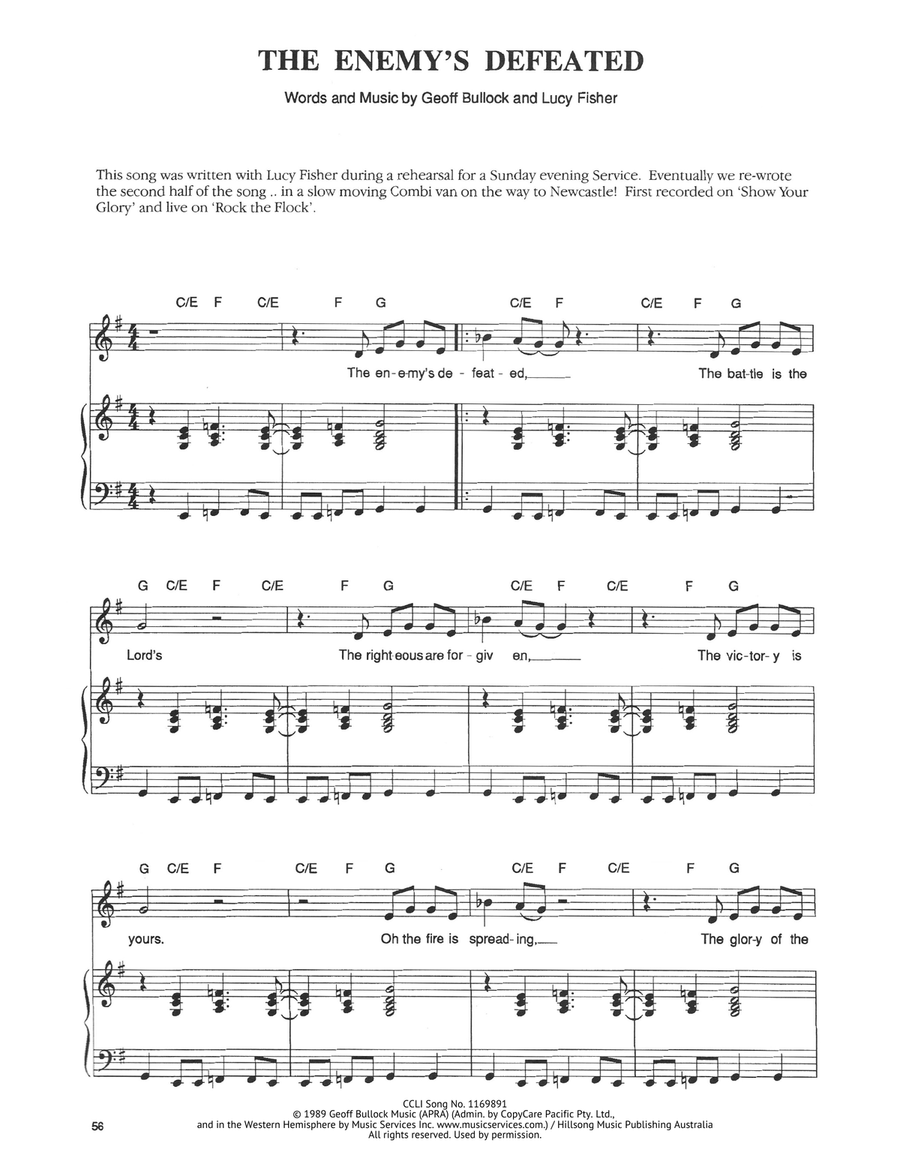 The Enemy's Defeated The Enemy's Defeated Piano, Vocal scores gallery preview page 1