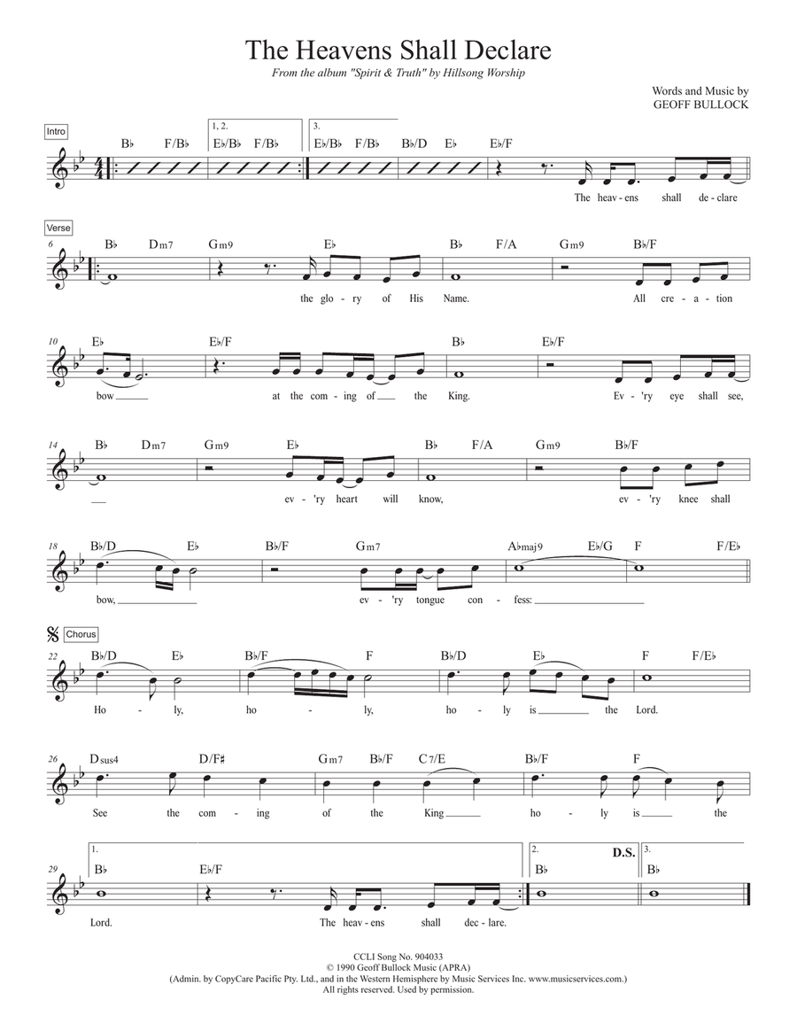 The Heavens Shall Declare Piano scores gallery preview page 1