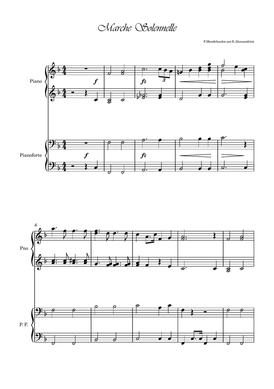 Marche Solennelle. Piano 4 hands Piano Method scores gallery preview page 1