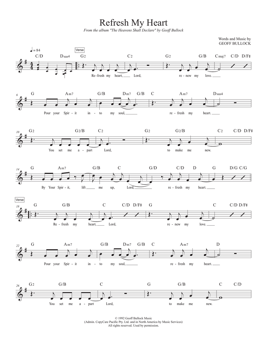Refresh My Heart Refresh My Heart Piano scores gallery preview page 1
