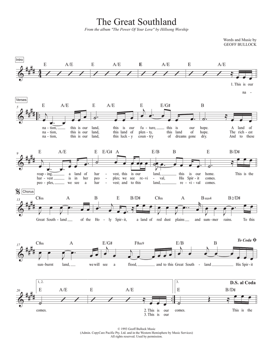 The Great Southland The Great Southland Piano scores gallery preview page 1