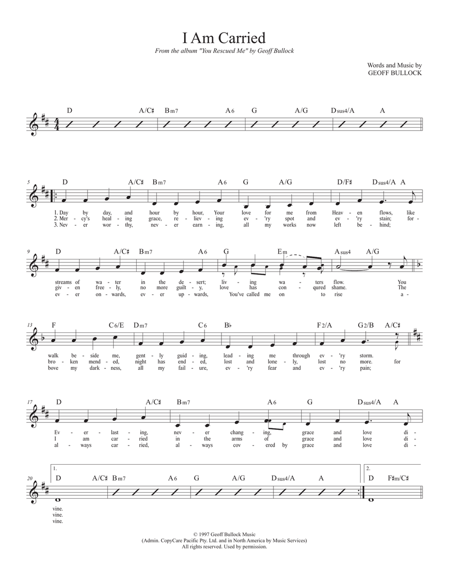 I Am Carried I Am Carried Piano scores gallery preview page 1