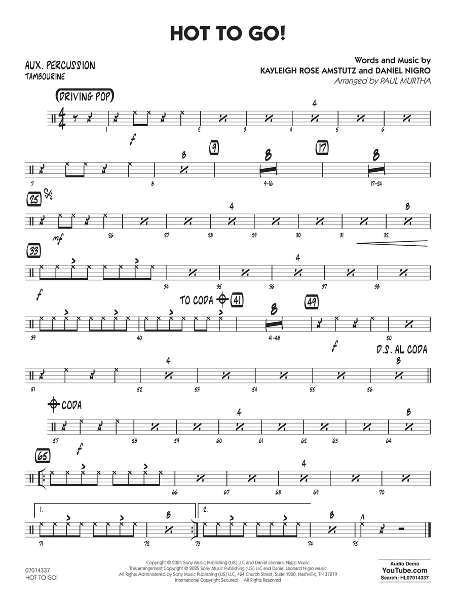 HOT TO GO! (arr. Paul Murtha) - Aux Percussion Jazz Ensemble scores gallery preview page 1