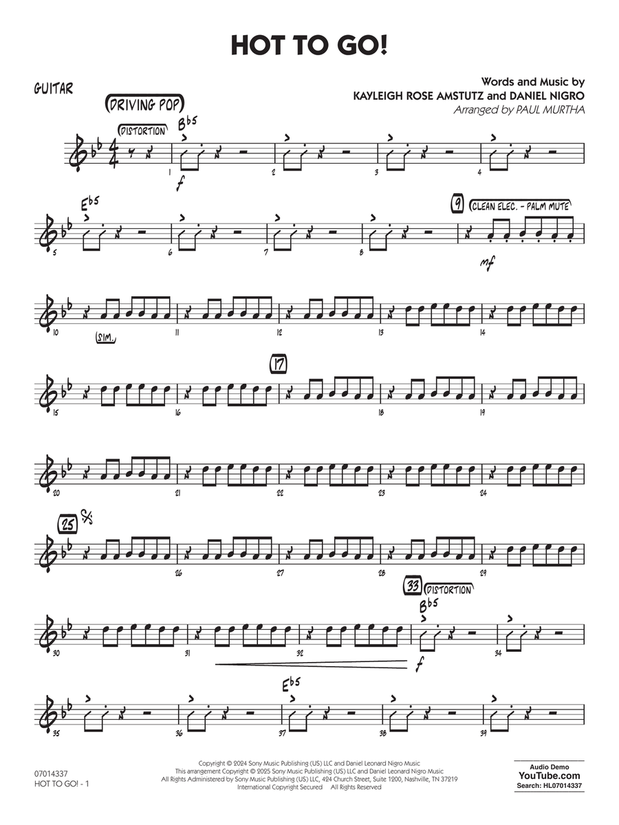 HOT TO GO! (arr. Paul Murtha) - Guitar Jazz Ensemble scores gallery preview page 1