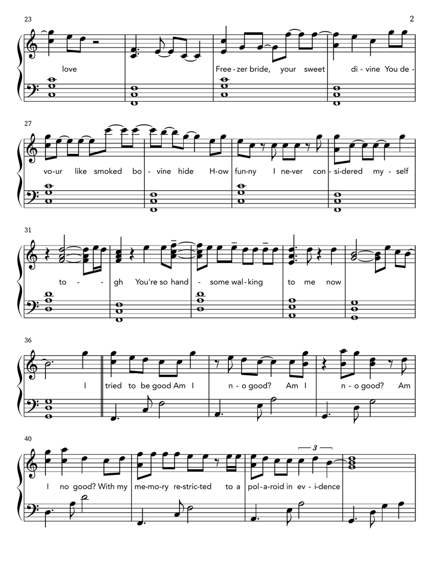 Strangers Strangers Piano scores gallery preview page 2