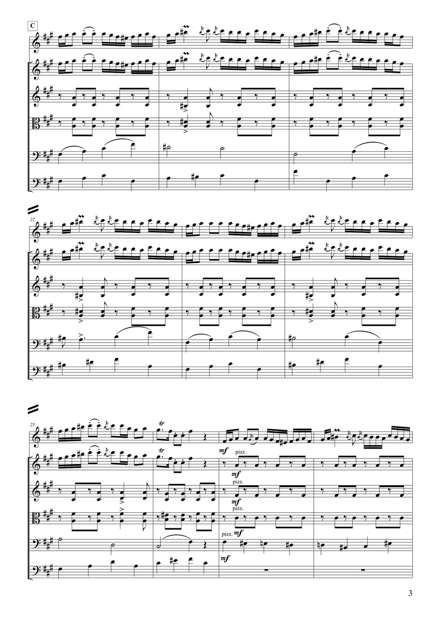HORA MARTISORULUI (Violin with string orchestra) String Orchestra scores gallery preview page 3