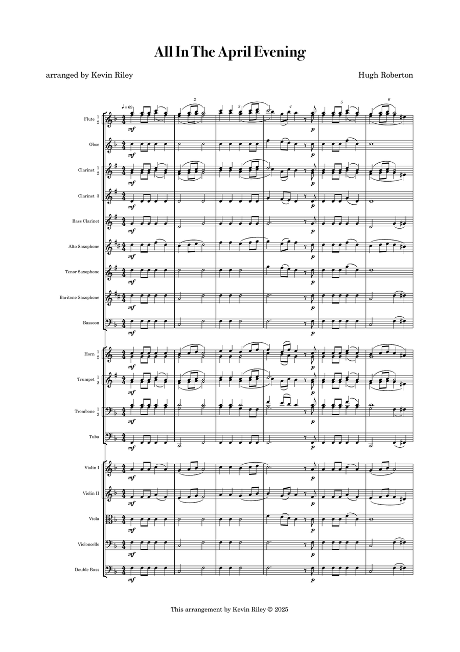 All In The April Evening All In The April Evening Full Orchestra scores gallery preview page 1