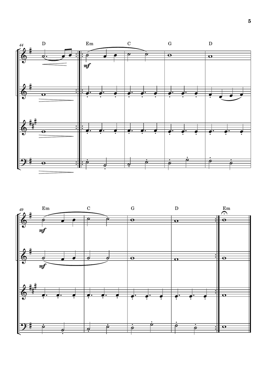 Cheap Thrills (Feat. Sean Paul) Woodwind Quartet scores gallery preview page 5