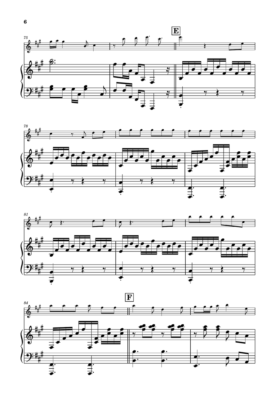 Die With A Smile Violin Solo scores gallery preview page 6