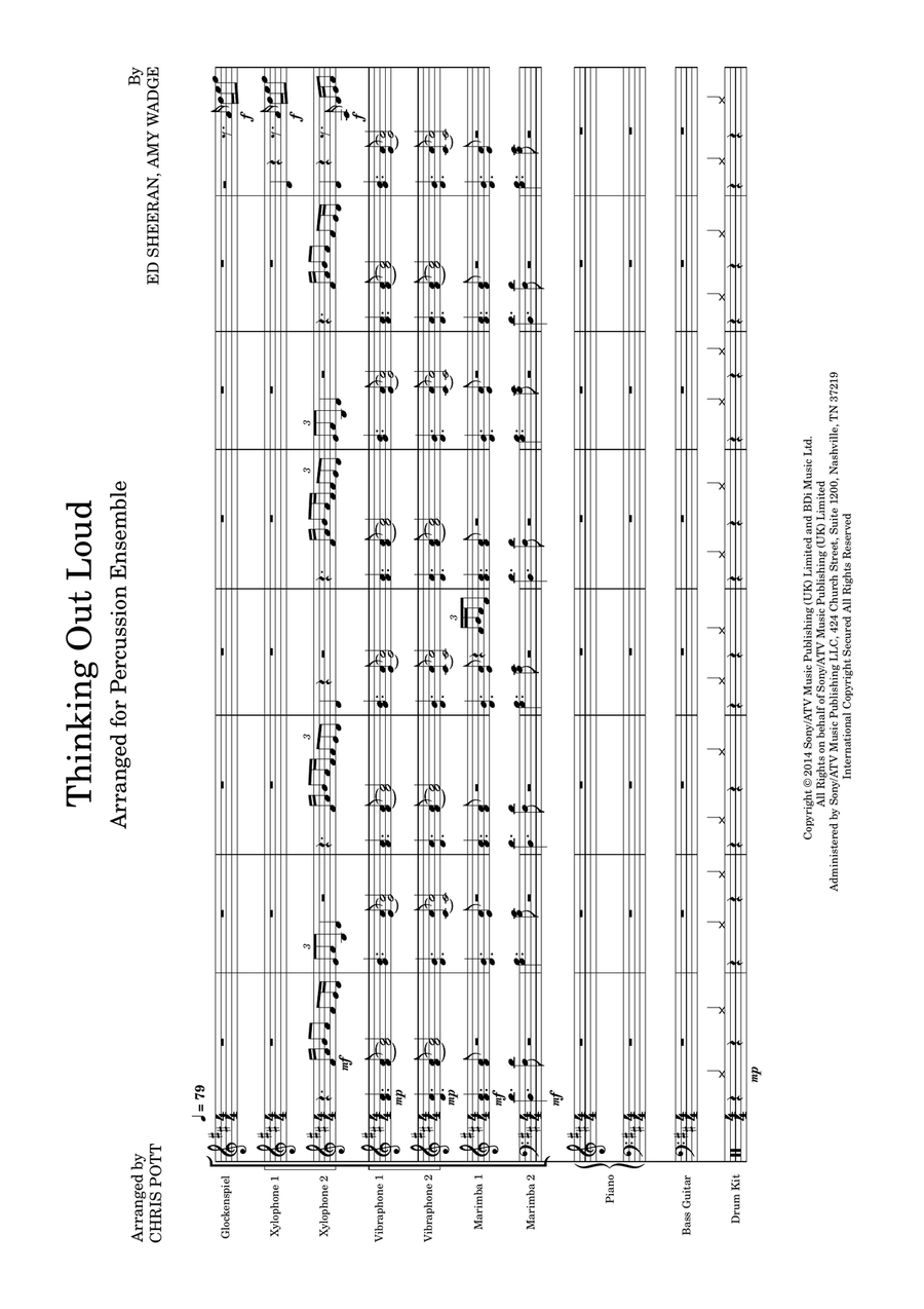 Thinking Out Loud Thinking Out Loud Percussion Ensemble scores gallery preview page 1