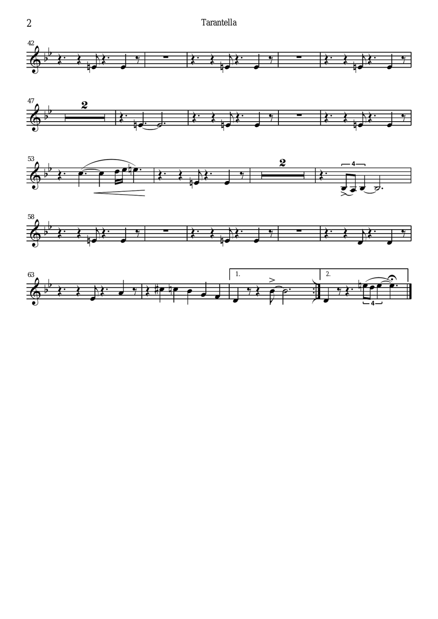 TARANTELLA (2 trumpets, alto sax, 2 trombones, set drums) Small Ensemble scores gallery preview page 4