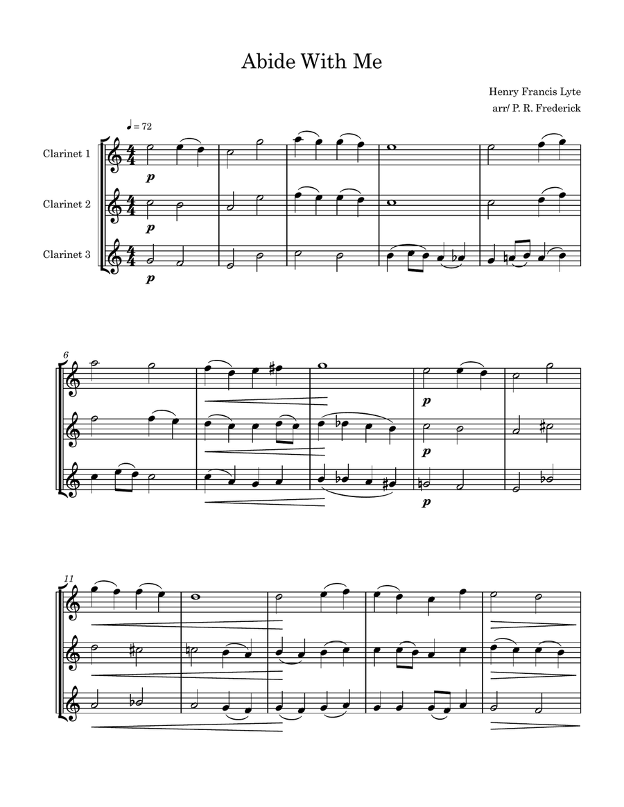 Abide With Me Clarinet Trio scores gallery preview page 1