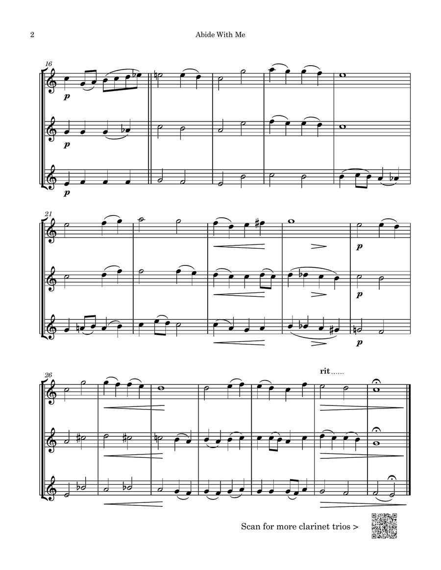 Abide With Me Clarinet Trio scores gallery preview page 2
