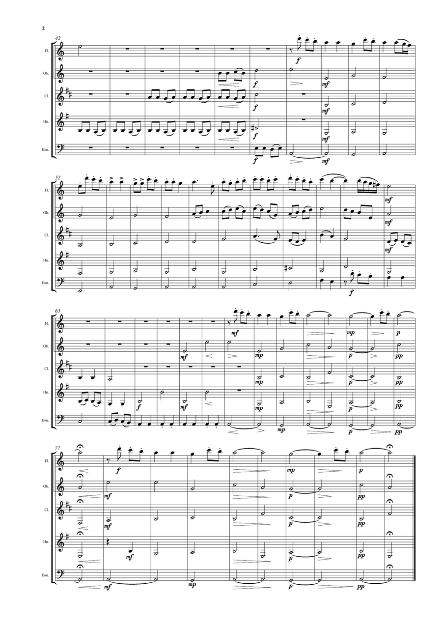 Tri Martolod Yaouank (Three young sailors) for wind quintet Woodwind Quintet scores gallery preview page 2