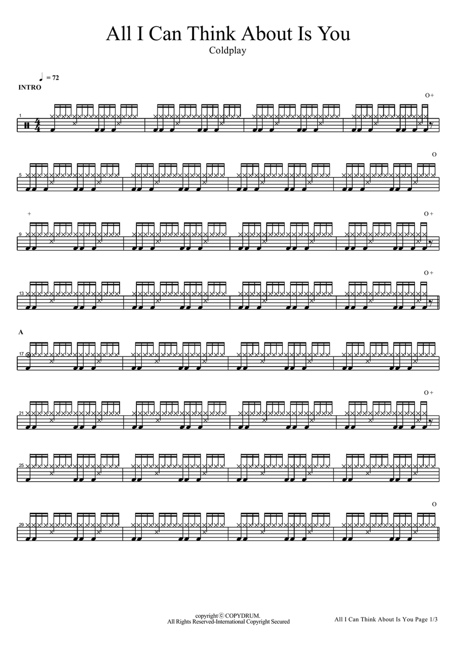 All I Can Think About Is You Drum Set scores gallery preview page 1