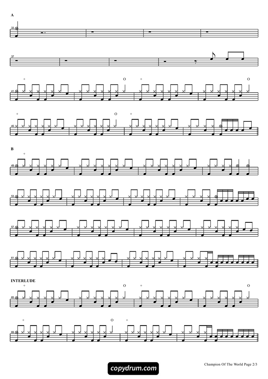 Champion Of The World Champion Of The World Drum Set scores gallery preview page 2