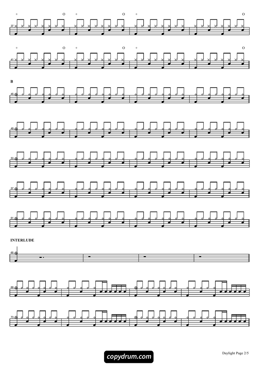 Daylight Daylight Drum Set scores gallery preview page 2