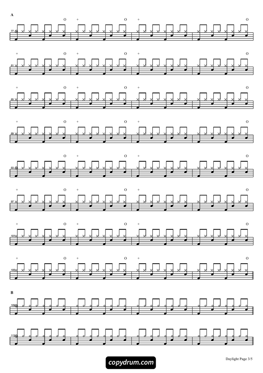 Daylight Daylight Drum Set scores gallery preview page 3