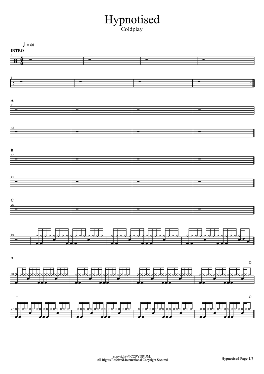 Hypnotised Hypnotised Drum Set scores gallery preview page 1