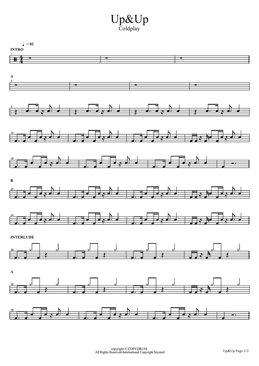 Up & Up Up & Up Drum Set scores gallery preview page 1