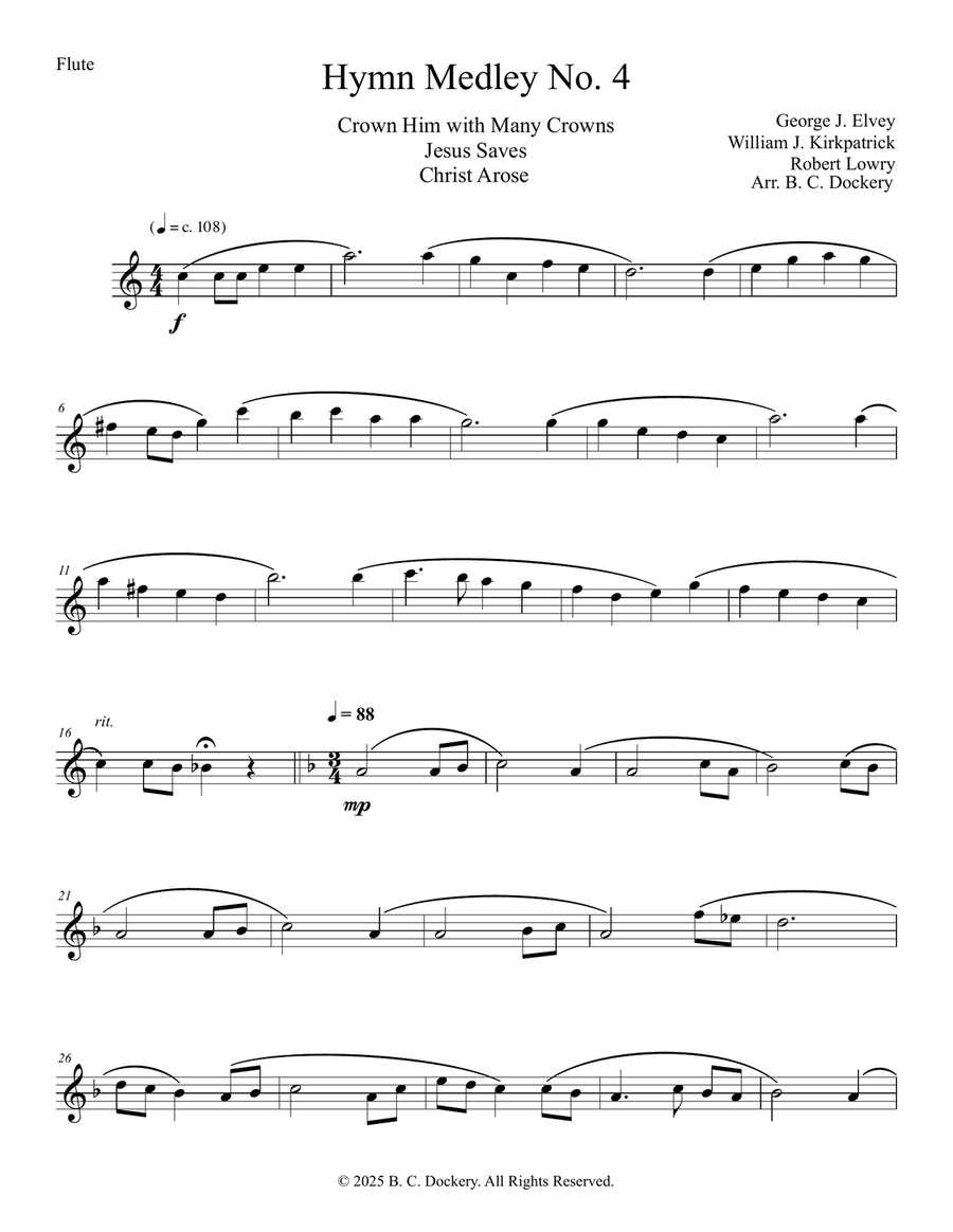 Hymn Medley No. 4 (Flute and Clarinet Duet) Woodwind Duet scores gallery preview page 4