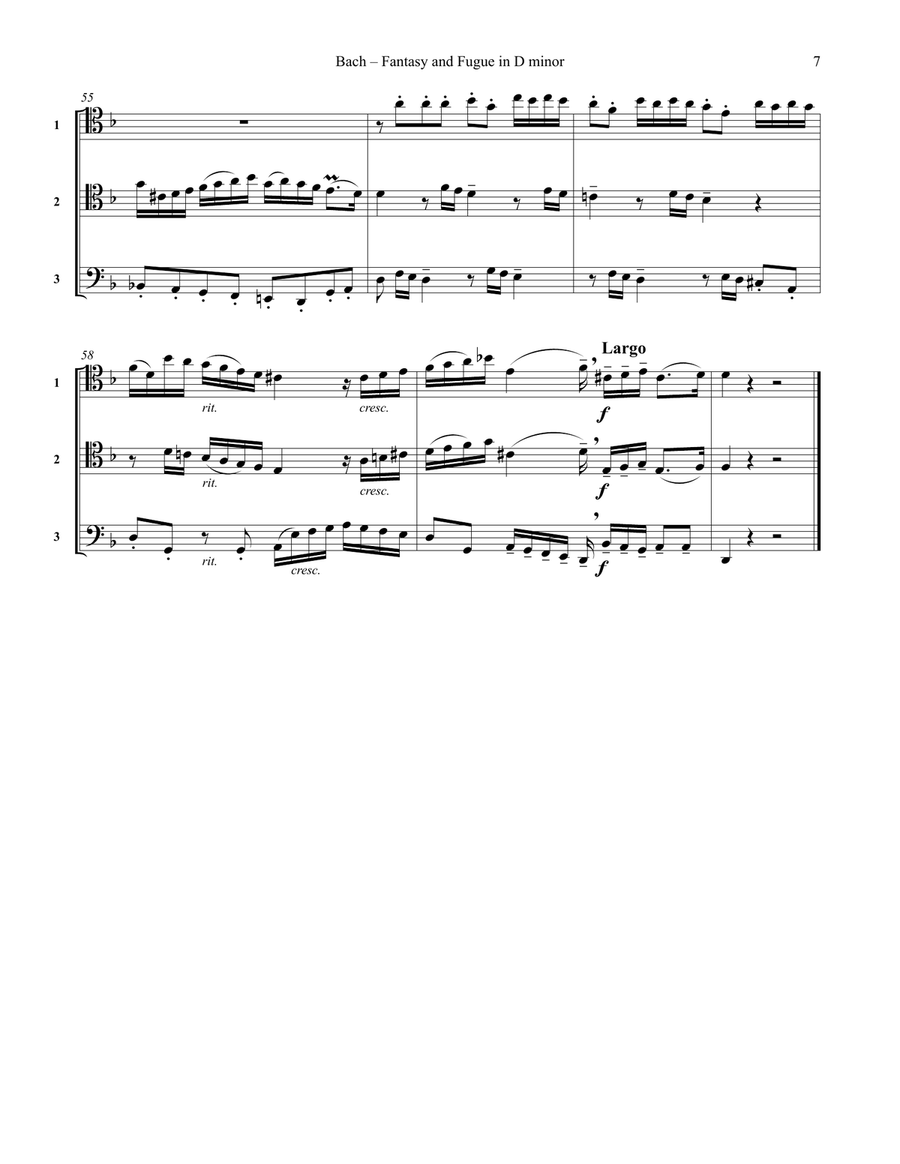 Fantasy and Fugue in D minor BWV 905 for Trombone Trio Trombone Trio scores gallery preview page 4