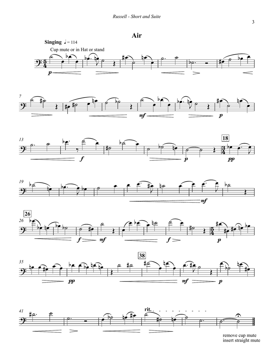 Short and Suite for Solo Trombone Trombone scores gallery preview page 4