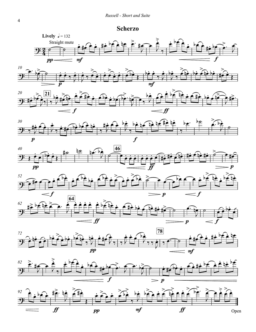 Short and Suite for Solo Trombone Trombone scores gallery preview page 5