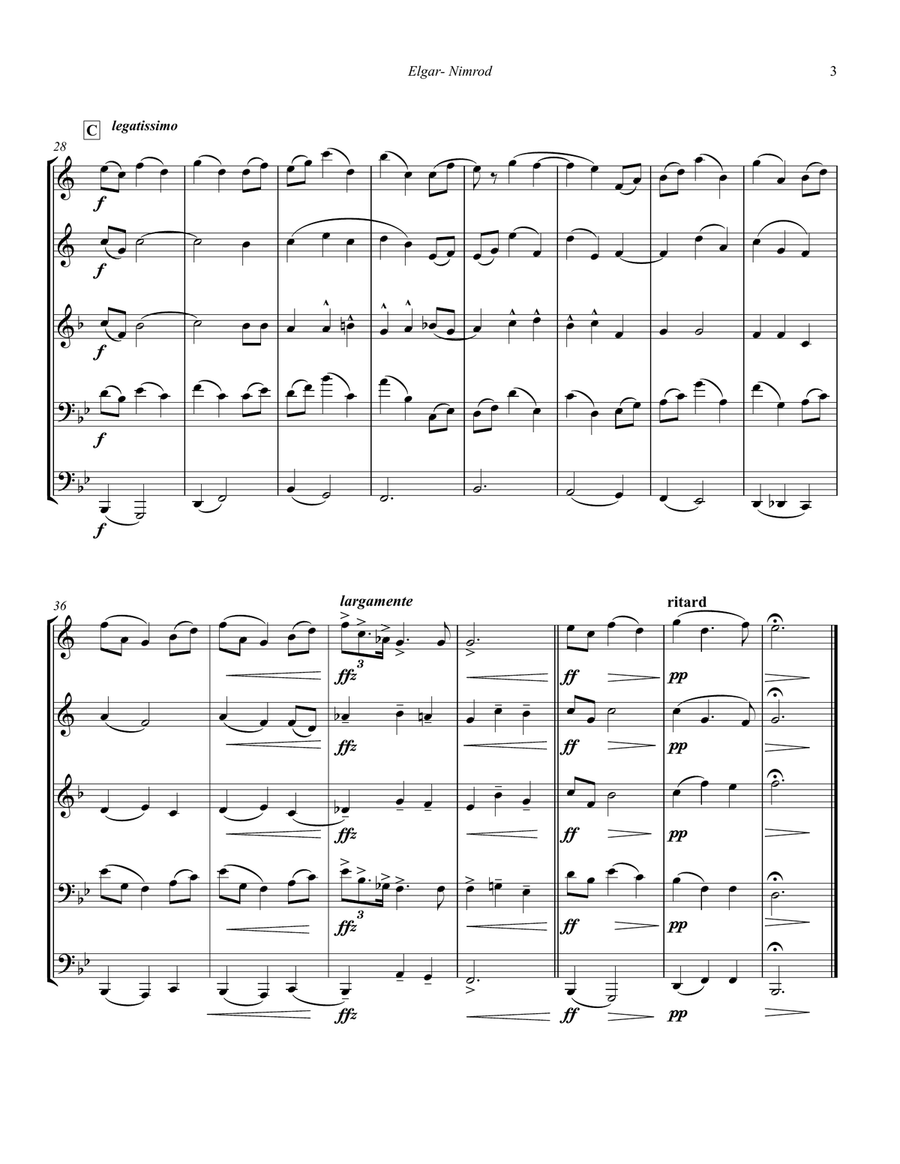 Nimrod from Enigma Variations for Brass Quintet Brass Quintet scores gallery preview page 3