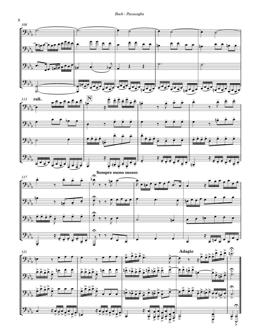 Passacaglia in C minor BWV 582 for Tuba Quartet Tuba Quartet scores gallery preview page 4