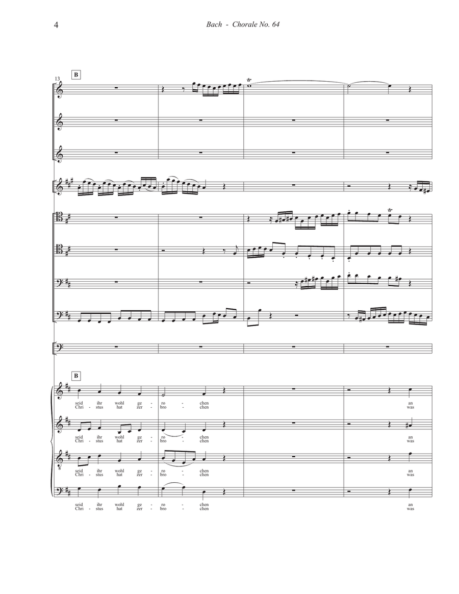 Chorale No. 64 from Christmas Oratorio Brass Ensemble, Timpani and Chorus Choir scores gallery preview page 3