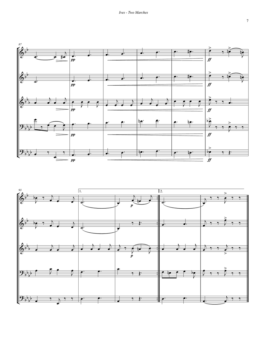 Two Marches for Brass Quintet Brass Quintet scores gallery preview page 3